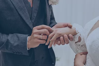 A young couple getting married