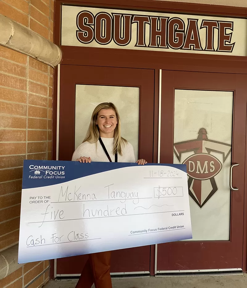 Davidson Middle School Cash for Class Recipient